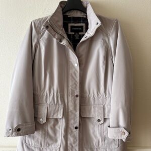 London Fog Beige Expedition Jacket with High Collar and‎ Adjustable Waist